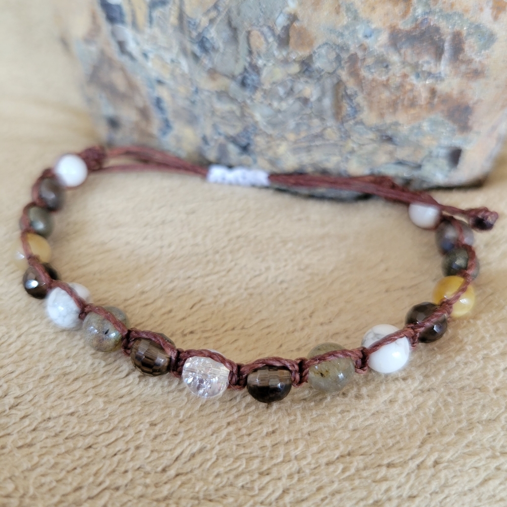 🤎🤍💛 Smoky quartz, labradorite and tigers eye bracelet - Picture 4 of 5